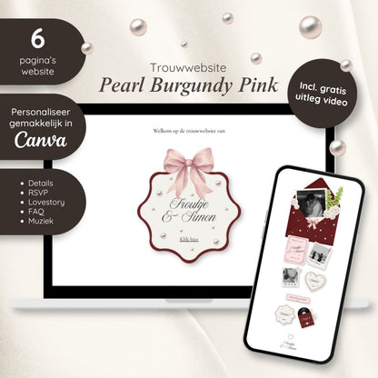 Trouwwebsite // Pearl Burgundy