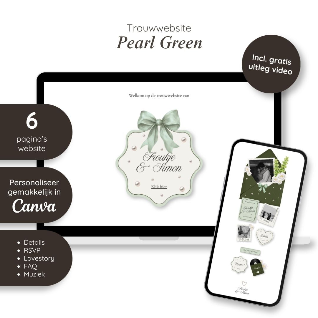 Trouwwebsite // Pearl Green