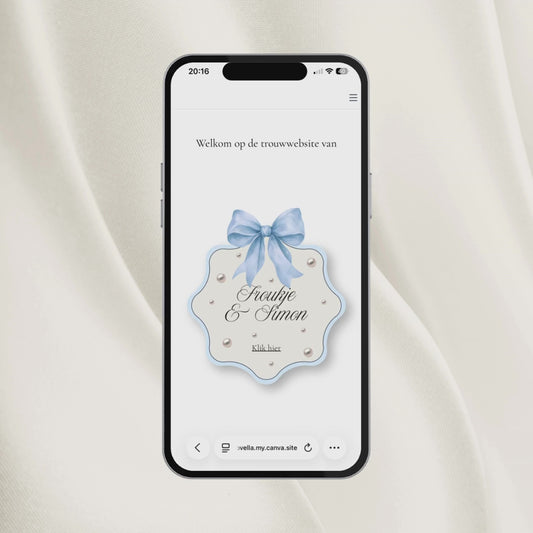 Trouwwebsite // Pearl Blue